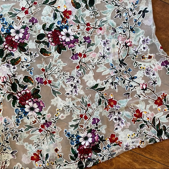 A New Day Sheer Floral Tee Top Shirt Colorful Graphic Floral Print Target Large - Picture 5 of 8